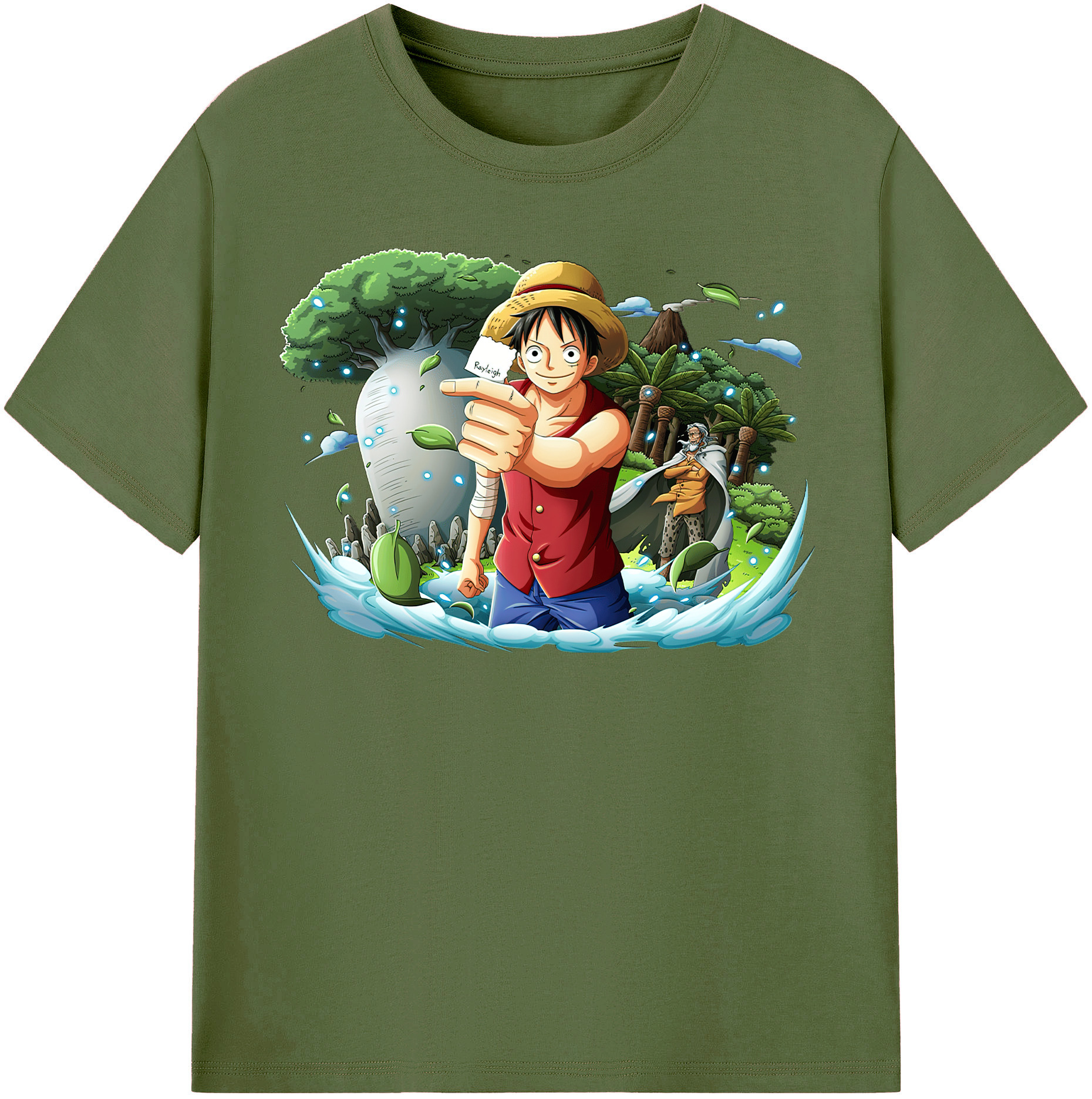 ワンピース モンキー・D・ルフィ ONE PIECE Monkey D. Luffy 綿100％半袖Tシャツ（フロントプリント）